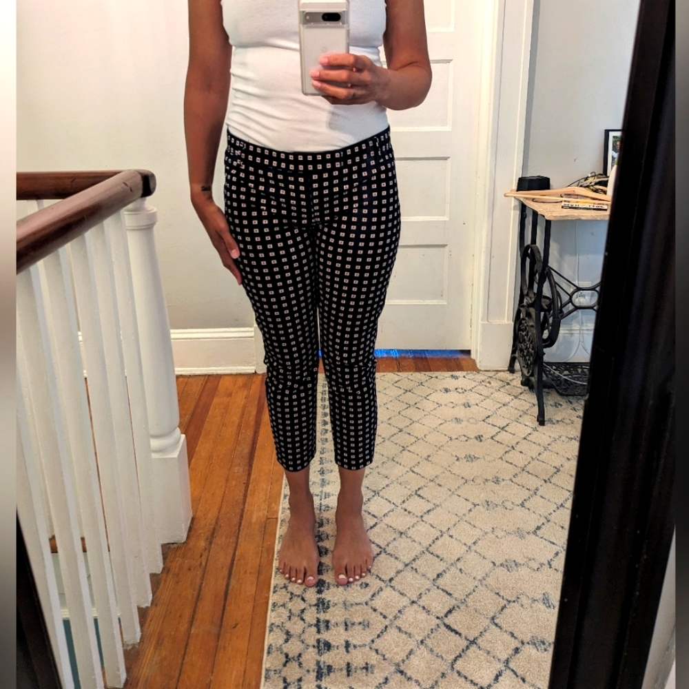 Pink Stamp Crop Slacks